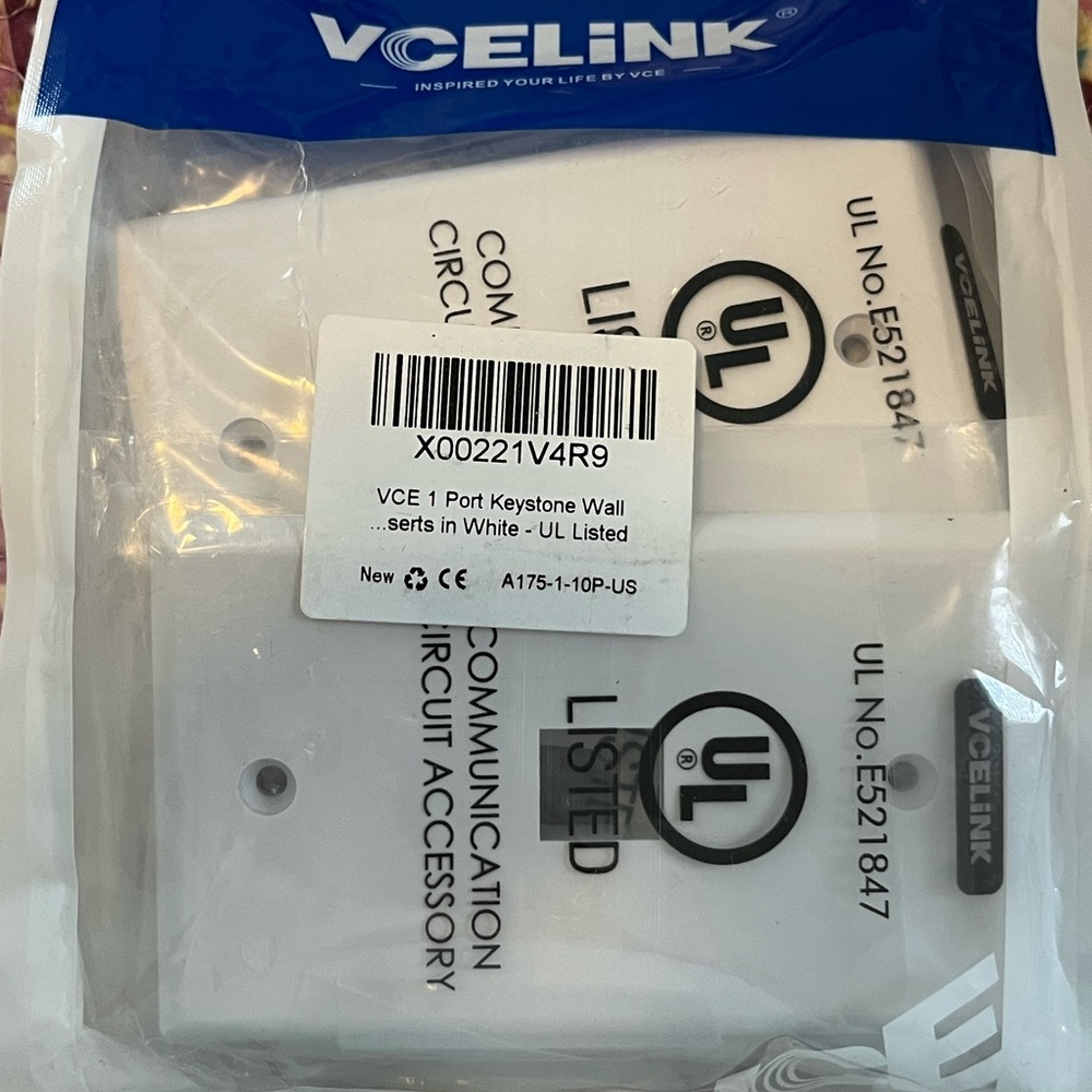 VCELINK White Port Keystone Wall Plate multi pack